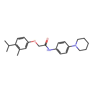 2-[3-methyl-4-(propan-2-yl)phenoxy]-N-[4-(piperidin-1-yl)phenyl]acetamide structure