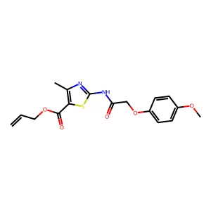 Allyl 2-{[(4-methoxyphenoxy)acetyl]amino}-4-methyl-1,3-thiazole-5-carboxylate structure