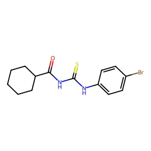 N-[(4-bromophenyl)carbamothioyl]cyclohexanecarboxamide structure
