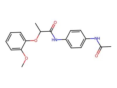 N-(4-acetamidophenyl)-2-(2-methoxyphenoxy)propanamide structure