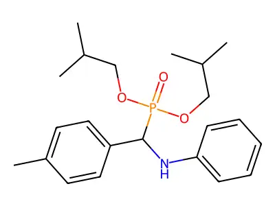 N-[bis(2-methylpropoxy)phosphoryl-(4-methylphenyl)methyl]aniline structure