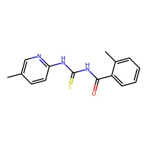 2-methyl-N-((5-methylpyridin-2-yl)carbamothioyl)benzamide structure