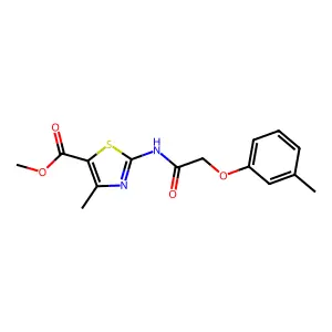 Methyl 4-methyl-2-{[(3-methylphenoxy)acetyl]amino}-1,3-thiazole-5-carboxylate structure