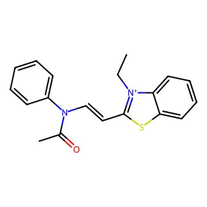 Benzothiazolium, 2-[2-(acetylphenylamino)ethenyl]-3-ethyl- structure
