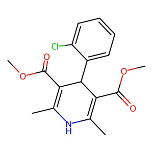 Dimethyl 4-(2-chlorophenyl)-2,6-dimethyl-1,4-dihydropyridine-3,5-dicarboxylate structure