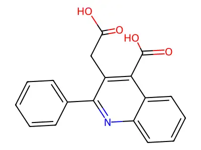 4-carboxy-2-phenyl-3-Quinolineacetic acid structure
