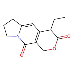4-ethyl-4,6,7,8-tetrahydro-1H-pyrano[3,4-f]indolizine-3,10-dione structure