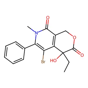 5-bromo-4-ethyl-4-hydroxy-7-methyl-6-phenyl-1H-pyrano[3,4-c]pyridine-3,8-dione structure