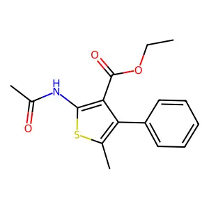 Ethyl 2-acetamido-5-methyl-4-phenylthiophene-3-carboxylate structure