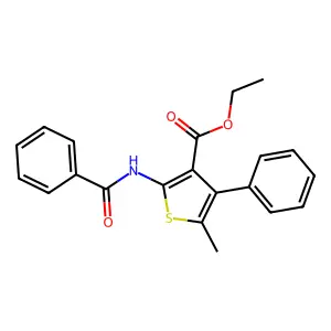 Ethyl 2-benzamido-5-methyl-4-phenylthiophene-3-carboxylate structure