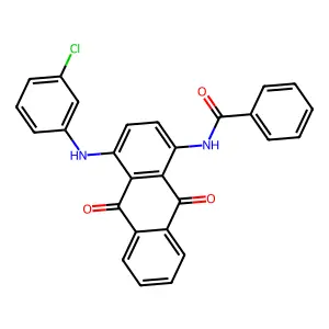 Benzamide, N-[4-[(3-chlorophenyl)amino]-9,10-dihydro-9,10-dioxo-1-anthracenyl]- structure