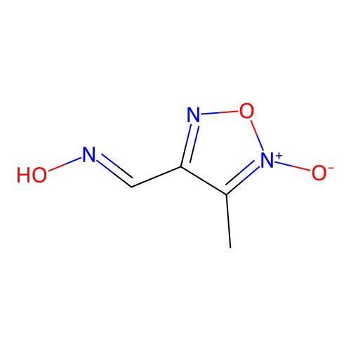 N-[(4-methyl-5-oxido-1,2,5-oxadiazol-5-ium-3-yl)methylidene]hydroxylamine structure