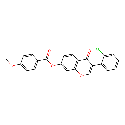 3-(2-chlorophenyl)-4-oxo-4H-chromen-7-yl 4-methoxybenzoate structure