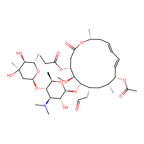 Leucomycin V, 9-acetate 3-propanoate structure