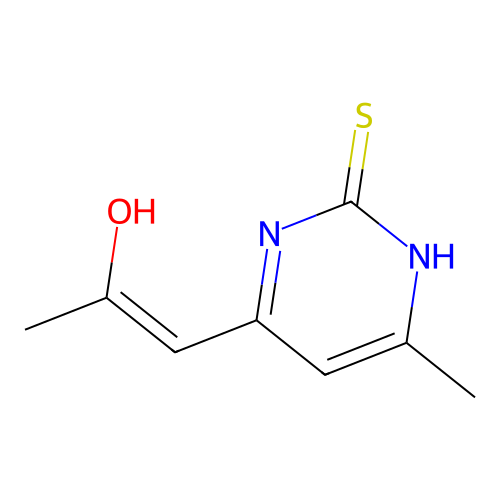 4-(2-hydroxyprop-1-enyl)-6-methyl-1H-pyrimidine-2-thione structure