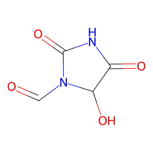 1-Imidazolidinecarboxaldehyde, 5-hydroxy-2,4-dioxo- structure