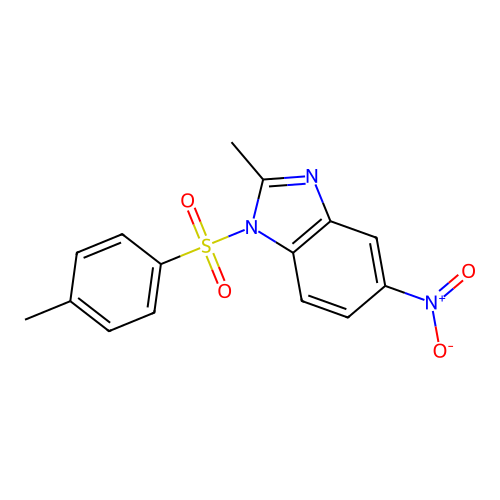 2-methyl-1-[(4-methylphenyl)sulfonyl]-5-nitro-1H-benzimidazole structure