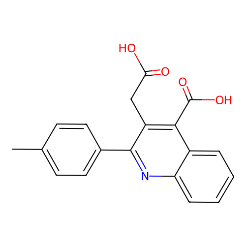 3-(Carboxymethyl)-2-(4-methylphenyl)quinoline-4-carboxylic acid structure