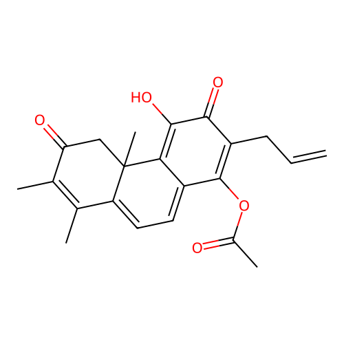 (4-hydroxy-4b,7,8-trimethyl-3,6-dioxo-2-prop-2-enyl-5H-phenanthren-1-yl) acetate structure