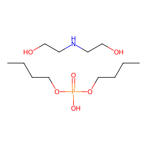 Dibutyl hydrogen phosphate, compound with 2,2'-iminodiethanol (1:1) structure