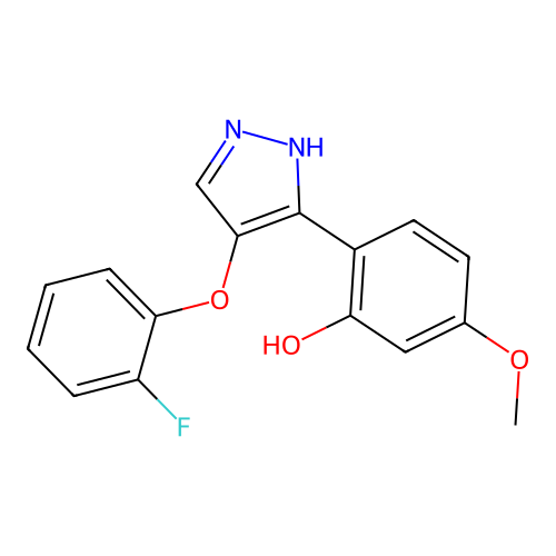 2-[4-(2-fluorophenoxy)-1H-pyrazol-3-yl]-5-methoxyphenol structure