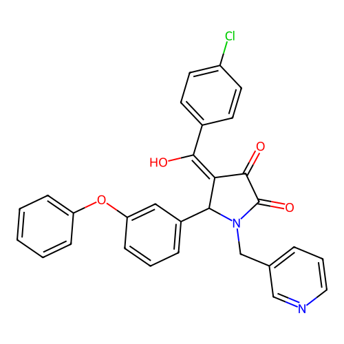 4-(4-chlorobenzoyl)-3-hydroxy-5-(3-phenoxyphenyl)-1-[(pyridin-3-yl)methyl]-2,5-dihydro-1H-pyrrol-2-one structure