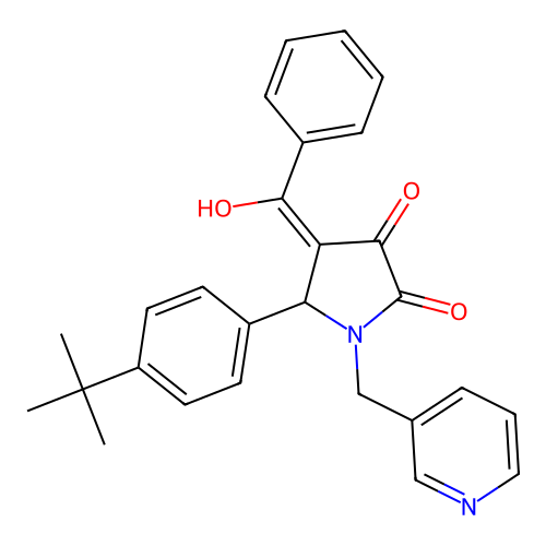 4-benzoyl-5-(4-tert-butylphenyl)-3-hydroxy-1-[(pyridin-3-yl)methyl]-2,5-dihydro-1H-pyrrol-2-one structure