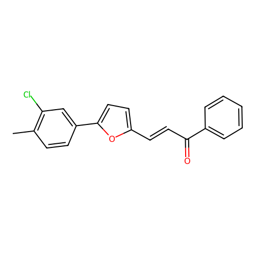 (E)-3-[5-(3-chloro-4-methylphenyl)furan-2-yl]-1-phenylprop-2-en-1-one structure