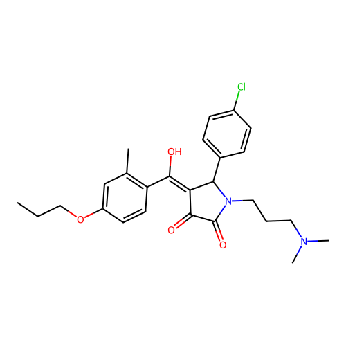 5-(4-chlorophenyl)-1-[3-(dimethylamino)propyl]-3-hydroxy-4-(2-methyl-4-propoxybenzoyl)-2,5-dihydro-1H-pyrrol-2-one structure