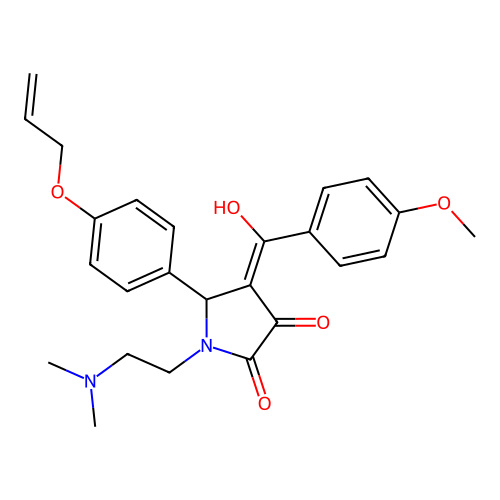 1-[2-(dimethylamino)ethyl]-3-hydroxy-4-(4-methoxybenzoyl)-5-[4-(prop-2-en-1-yloxy)phenyl]-2,5-dihydro-1H-pyrrol-2-one structure