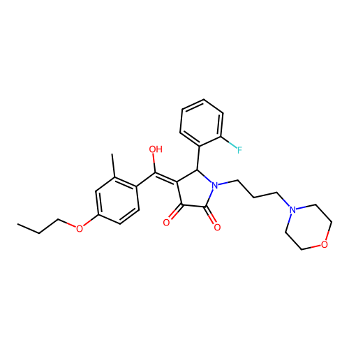 5-(2-fluorophenyl)-3-hydroxy-4-(2-methyl-4-propoxybenzoyl)-1-[3-(morpholin-4-yl)propyl]-2,5-dihydro-1H-pyrrol-2-one structure