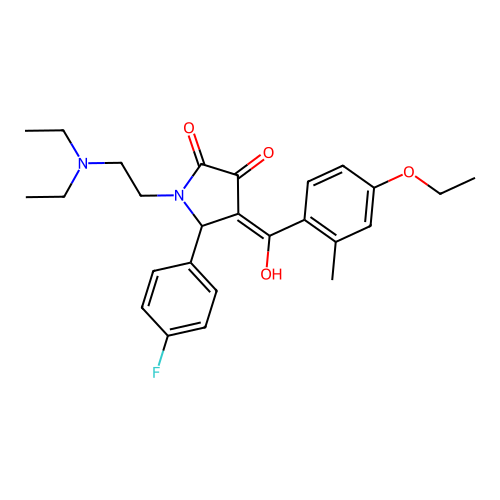 1-[2-(diethylamino)ethyl]-4-(4-ethoxy-2-methylbenzoyl)-5-(4-fluorophenyl)-3-hydroxy-2,5-dihydro-1H-pyrrol-2-one structure