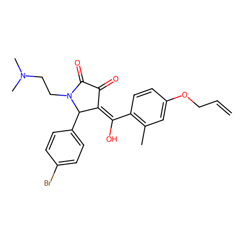 5-(4-bromophenyl)-1-[2-(dimethylamino)ethyl]-3-hydroxy-4-[2-methyl-4-(prop-2-en-1-yloxy)benzoyl]-2,5-dihydro-1H-pyrrol-2-one structure