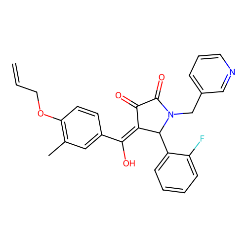 5-(2-fluorophenyl)-3-hydroxy-4-[3-methyl-4-(prop-2-en-1-yloxy)benzoyl]-1-[(pyridin-3-yl)methyl]-2,5-dihydro-1H-pyrrol-2-one structure
