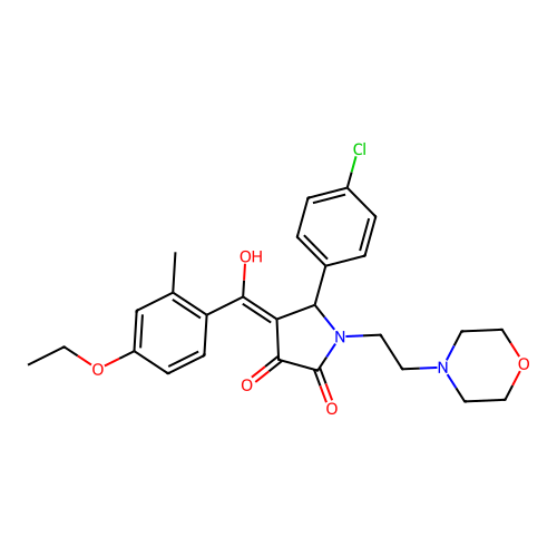 5-(4-chlorophenyl)-4-(4-ethoxy-2-methylbenzoyl)-3-hydroxy-1-[2-(morpholin-4-yl)ethyl]-2,5-dihydro-1H-pyrrol-2-one structure