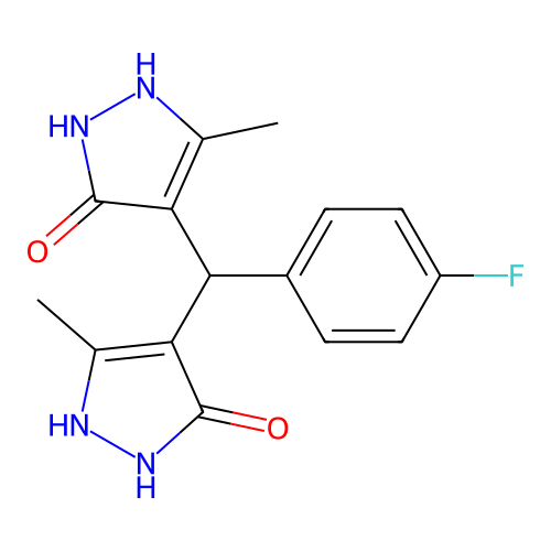 4,4'-((4-Fluorophenyl)methylene)bis(3-methyl-1h-pyrazol-5-ol) structure