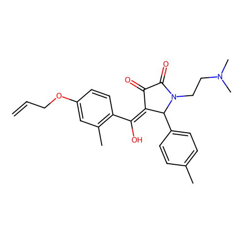 1-[2-(dimethylamino)ethyl]-3-hydroxy-4-[2-methyl-4-(prop-2-en-1-yloxy)benzoyl]-5-(4-methylphenyl)-2,5-dihydro-1H-pyrrol-2-one structure