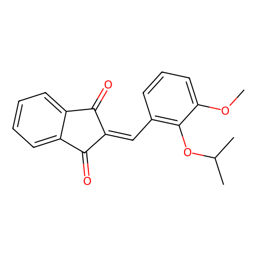 2-(2-isopropoxy-3-methoxybenzylidene)-1H-indene-1,3(2H)-dione structure