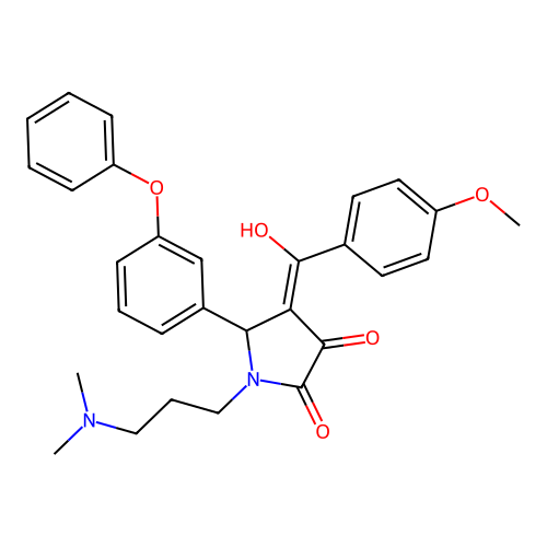 1-[3-(dimethylamino)propyl]-3-hydroxy-4-(4-methoxybenzoyl)-5-(3-phenoxyphenyl)-2,5-dihydro-1H-pyrrol-2-one structure