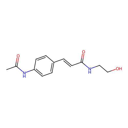 Cinnamamide, 4-acetamido-N-(2-hydroxyethyl)- structure