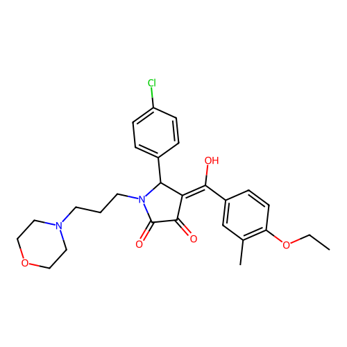 5-(4-chlorophenyl)-4-(4-ethoxy-3-methylbenzoyl)-3-hydroxy-1-[3-(morpholin-4-yl)propyl]-2,5-dihydro-1H-pyrrol-2-one structure