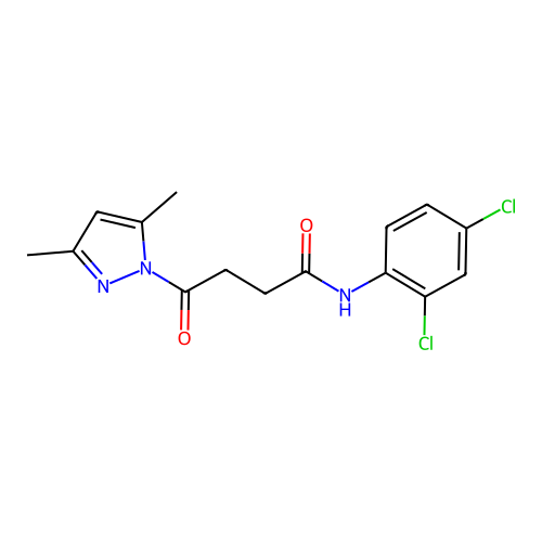 N-(2,4-dichlorophenyl)-4-(3,5-dimethyl-1H-pyrazol-1-yl)-4-oxobutanamide structure