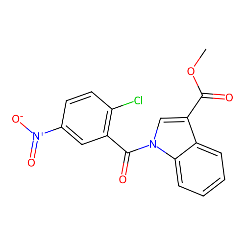 methyl 1-(2-chloro-5-nitrobenzoyl)-1H-indole-3-carboxylate structure