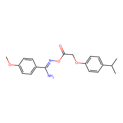 [[Amino-(4-methoxyphenyl)methylidene]amino] 2-(4-propan-2-ylphenoxy)acetate structure