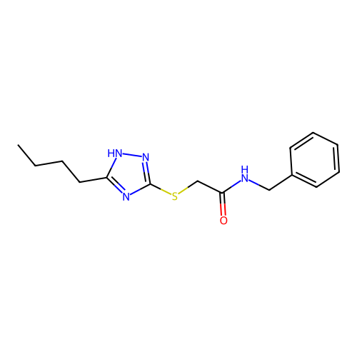 N-benzyl-2-[(5-butyl-4H-1,2,4-triazol-3-yl)sulfanyl]acetamide structure
