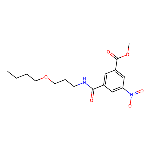 Methyl 3-[(3-butoxypropyl)carbamoyl]-5-nitrobenzoate structure