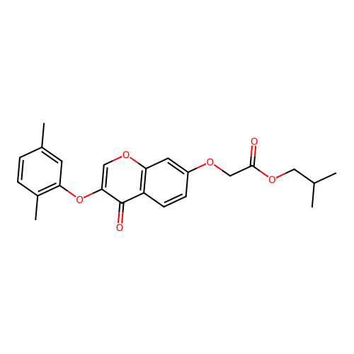 isobutyl {[3-(2,5-dimethylphenoxy)-4-oxo-4H-chromen-7-yl]oxy}acetate structure