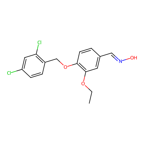 N-[[4-[(2,4-dichlorophenyl)methoxy]-3-ethoxyphenyl]methylidene]hydroxylamine structure