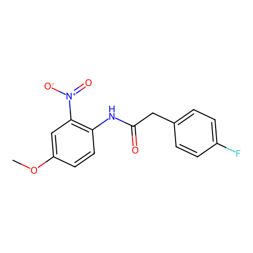 2-(4-fluorophenyl)-N-(4-methoxy-2-nitrophenyl)acetamide structure