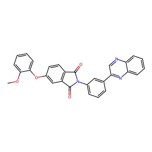 5-(2-Methoxyphenoxy)-2-[3-(2-quinoxalinyl)phenyl]-1H-isoindole-1,3(2H)-dione structure